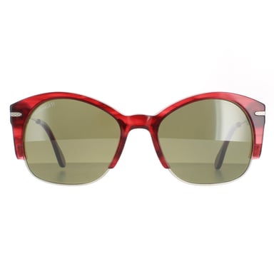 Serengeti Semi Rimless Womens Silver Red Streaky  Polarized Green 555nm Vinita