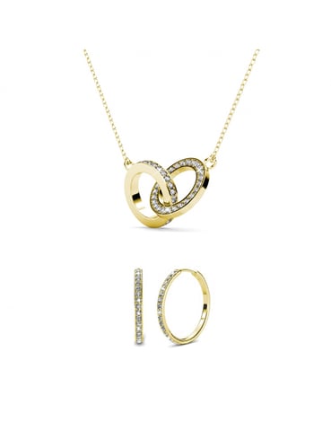 Parures Chic Circle Twin - Doré et Cristal