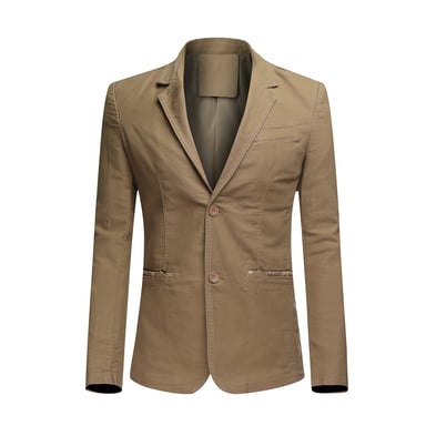 Mens Casual 2 Buttons Autumn Blazer Slim Fit Sport Coat Beige