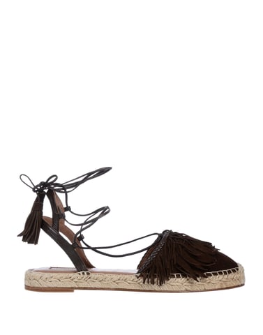 Aquazzura Dark Brown Leather Espadrilles