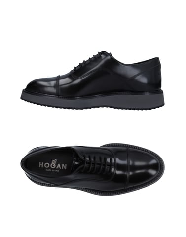 Hogan Black Leather Lace Up Shoes