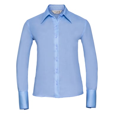 Russell Collection Womens/Ladies Ultimate Non-Iron Tailored Long-Sleeved Shirt (Bright Sky)