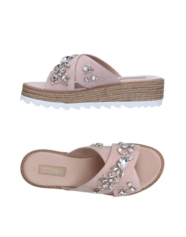 Sebastian Light Pink Embellished Leather Sandals