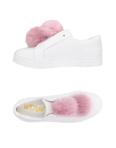 Sam Edelman White Leather Pom Pom Sneakers