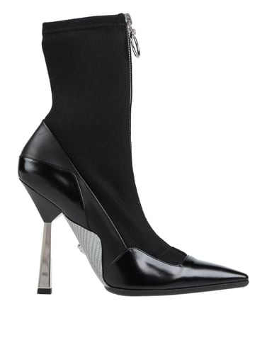 Versace Black Calf Leather Ankle Boots