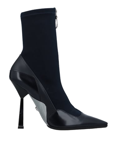 Versace Dark Blue Calf Leather Ankle Boots
