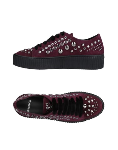 Pinko Deep Purple Leather Studded Sneakers