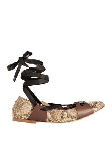 Marni Woman Ballet flats Khaki python