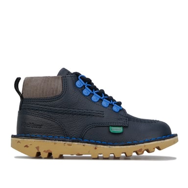 Boy's Kickers Infant Kick Hi Boots in Dark Blue