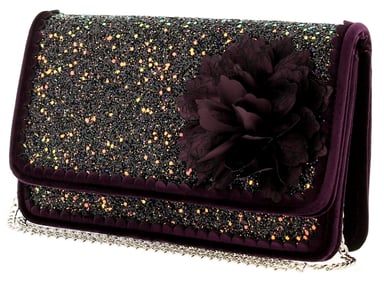 Joe Browns Couture Rebel Bag Couture Womens Bag Black/Purple/Glitter
