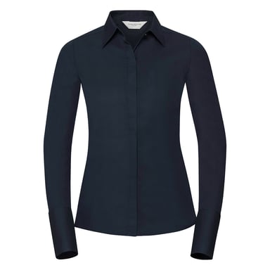 Russell Collection Womens/Ladies Ultimate Stretch Slim Long-Sleeved Shirt (Bright Navy)