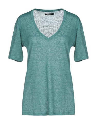 Isabel Marant Green Linen V-Neck T-Shirt