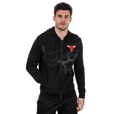 Men's New Era Big Logo Chicago Bulls Zip Hoodie in Black