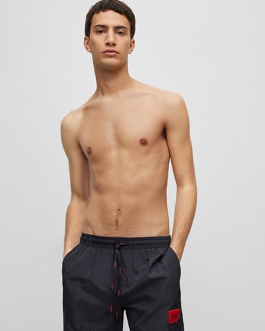 HUGO Dominica Heren Sneldrogende Zwemshorts Van Gerecycled Materiaal Met Logo