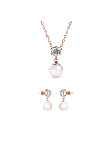 Pauline Set and Box - Rose Gold and Crystal