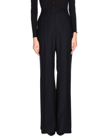 Racil Black Super 100s Wool Tailored Wide Leg Trousers