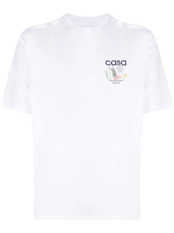 Casablanca Equipment Sportief katoenen T-shirt in wit
