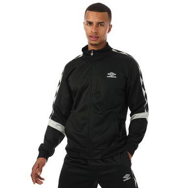 Men's Umbro Diamond Taped Tricot Track Top in Black