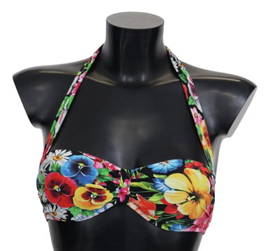 Dolce & Gabbana Women's Multicolor Floral Print Swimwear Bikini Top