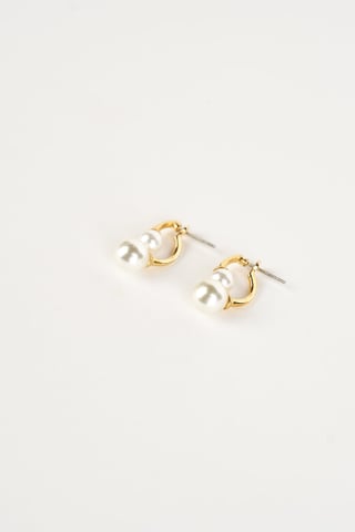 Double Pearl Earring in Gold