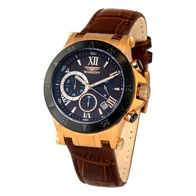Bobroff Mens Watch  Quartz  black gold rose