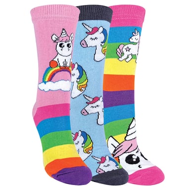 Set van 3 sokken met regenboogeenhoorns voor meisjes - Regenboog