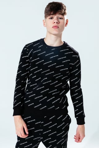Hype Black Jh Repeat Kids Crew Neck