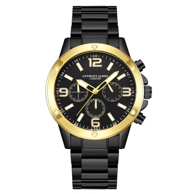 Met de hand gemonteerd, beperkt verkrijgbaar, automatisch Grandoise Black-horloge van Anthony James