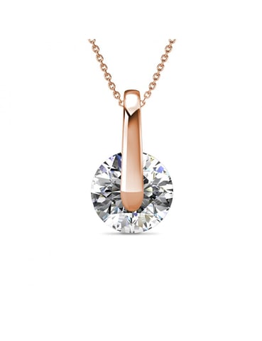 Classy Pendant - Rose Gold and Crystal