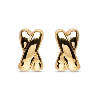Luxenter earrings with omega kuvuca clasp in 18 carat yellow gold finish