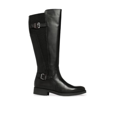 Eva López Leather High Boot Heel Women Black