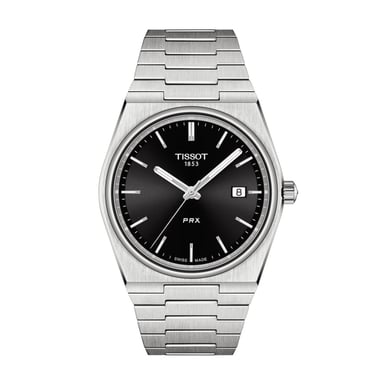 Tissot - PRX Stainless Steel Bracelet Black Dial Men's Watch