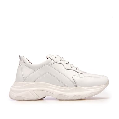 María Barceló Womens Lace-Up Sport Sneakers in White