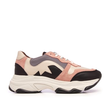 María Barceló Womens Lace-Up Sport Sneakers in Black