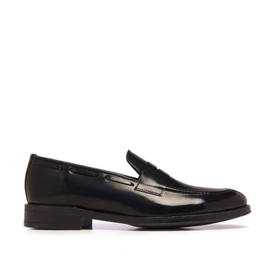 Men's Leather Moccasin Shoes in Black