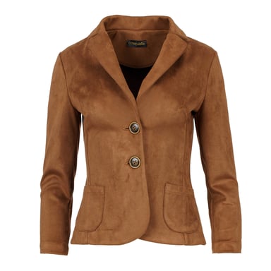 Bruin colbert Punto di Roma, Alcantara-look