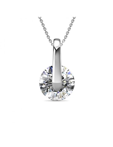 Classy Pendant - Silver and Crystal