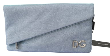 Dolce and Gabbana Blue Hand Purse Borse DG Logo Canvas CLEO Bag