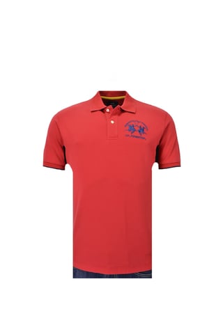 La Martina Short Sleeve Piquet Stretch Polo Shirt