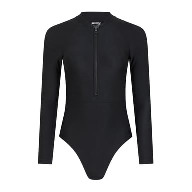 Mountain Warehouse Womens/Ladies Surfer Long-Sleeved One Piece Swimsuit (Jet Black)
