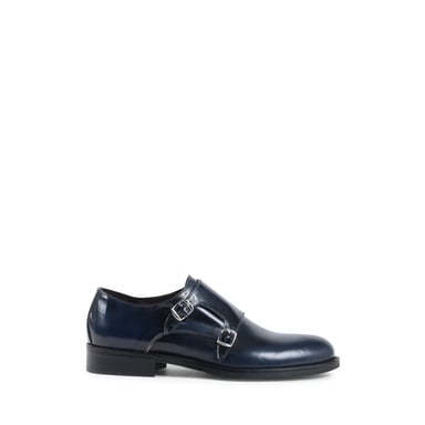 19V69 Italia Mens Double Buckle Shoe Blue 1210 MP ABRASIVATO BLUE
