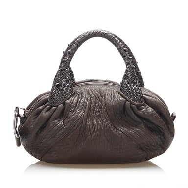Vintage Fendi Spy Leather Handbag Brown