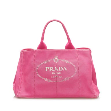 Vintage Prada Canapa Logo Handbag Pink