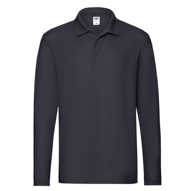 Fruit of the Loom Mens Premium Pique Long-Sleeved Polo Shirt (Deep Navy)