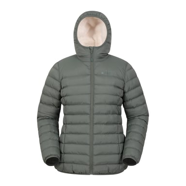 Mountain Warehouse Womens/Ladies Faux Fur Lined Padded Jacket (Khaki Green)