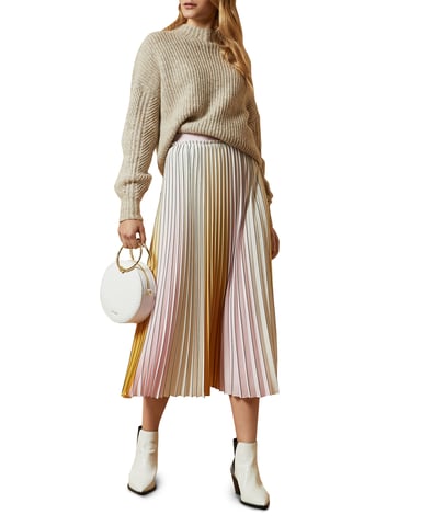 Ted Baker Noviia Ombré Pleated Skirt, Yellow