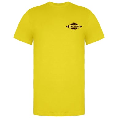 Timberland Korte Mouw Crew Neck Grafisch Logo Geel Heren T-shirt A1LMZ M72