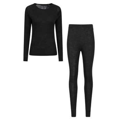 Mountain Warehouse Womens/Ladies Merino Wool Base Layer Set (Black)