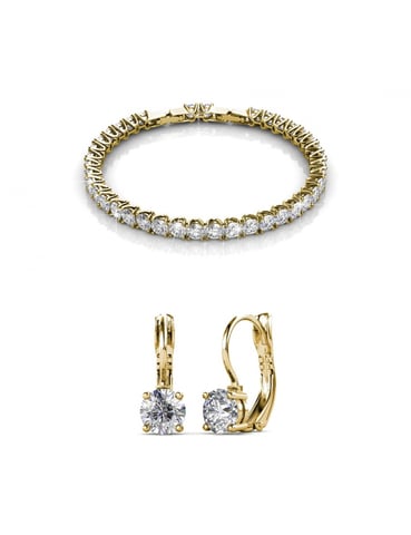 Round Venus Set - Gold and Crystal