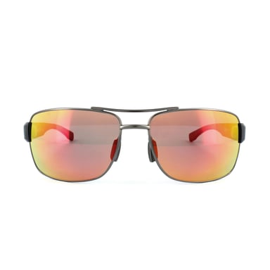Hugo Boss Sunglasses 0801 YQD 7H Matt Dark Ruthenium Grey Red Mirror Polarized Oleophobic